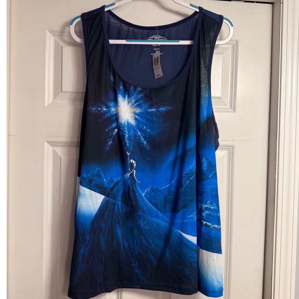 Hot Topic Disney Frozen Elsa Plus Size 4X Tank Top Blue Black  NWT